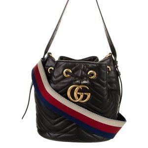 Authentic Gucci Marmont Matelassé Sylvie bucket bag